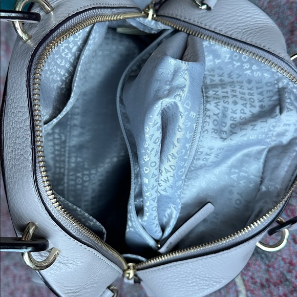 Kate Spade NISHA Atwood Zip purse cityscape pebbled Leather handles & strap gray - Picture 6 of 17